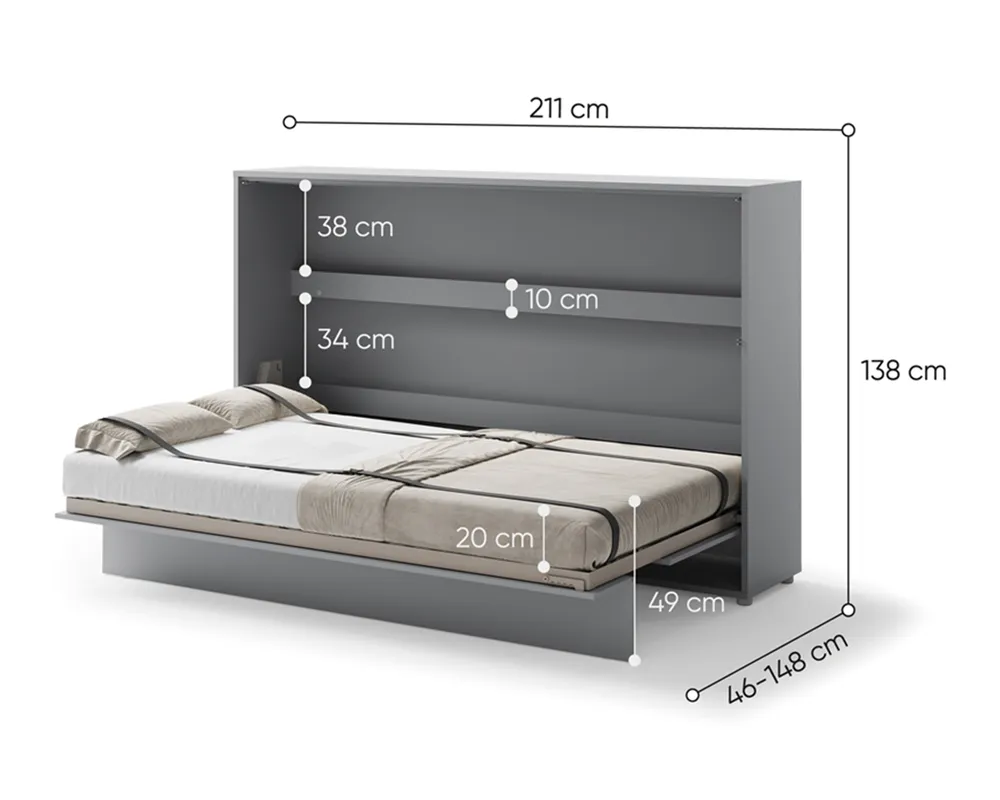 Sklápěcí postel horizontální 120 Bed Concept