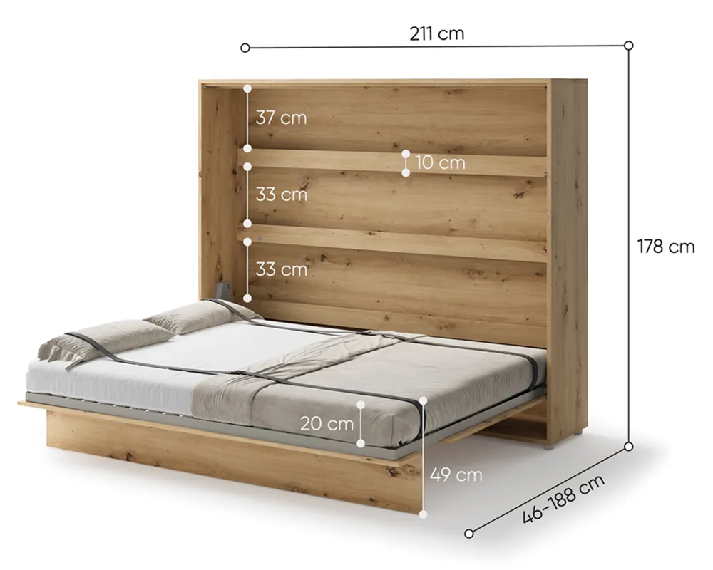 Sklápěcí postel nízká 160 Bed Concept