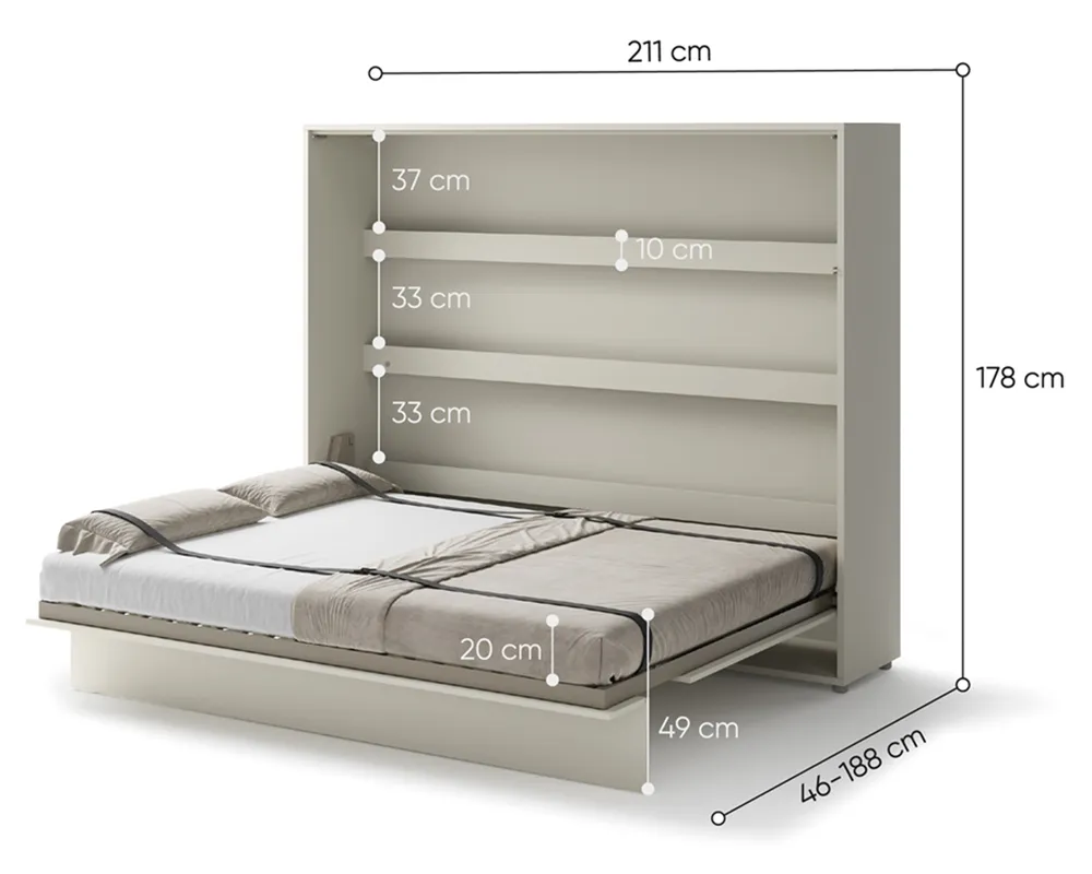 Sklápěcí postel nízká 160 Bed Concept