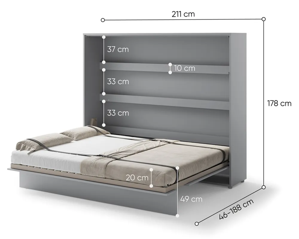 Sklápěcí postel nízká 160 Bed Concept
