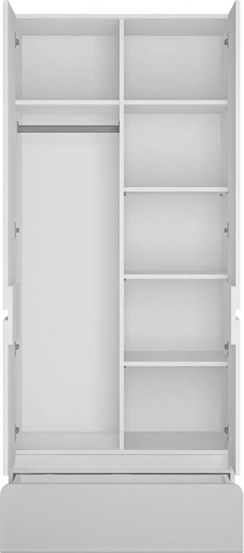 2-dveřová prostorná šatní skříň se zásuvkou do dětského pokoje Flexi