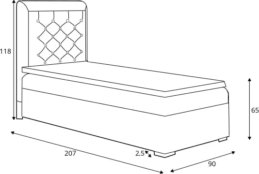 Postel boxspring 90 Glamour