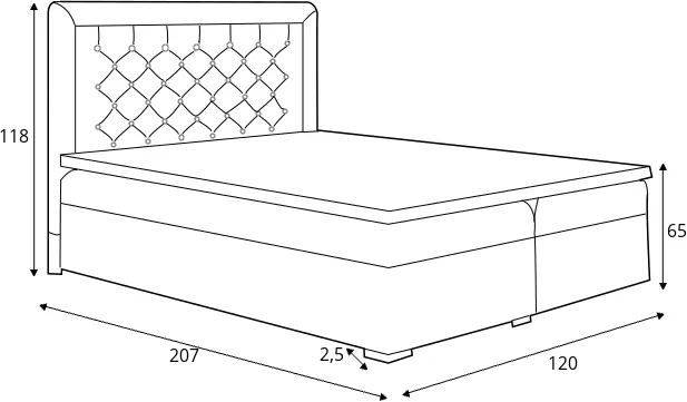 Postel boxspring 120 Glamour