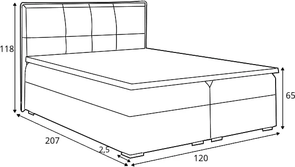 Postel boxspring 120 Carre