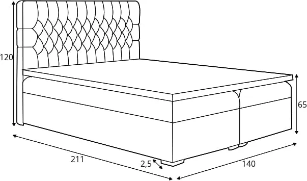 Postel boxspring 140 Dalia