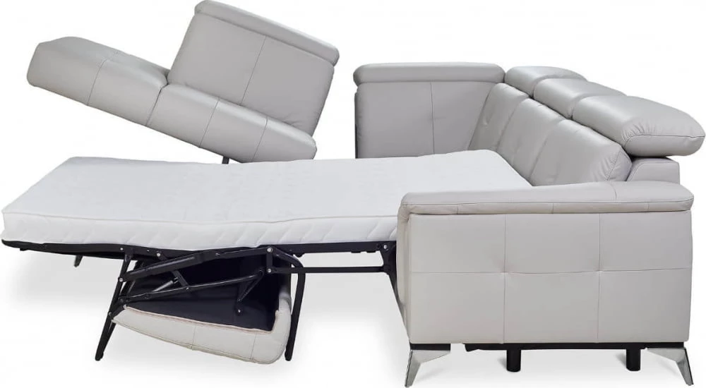 Rohová sedací souprava pro každodenní spaní s matrací a úložným prostorem na lůžkoviny Amareno