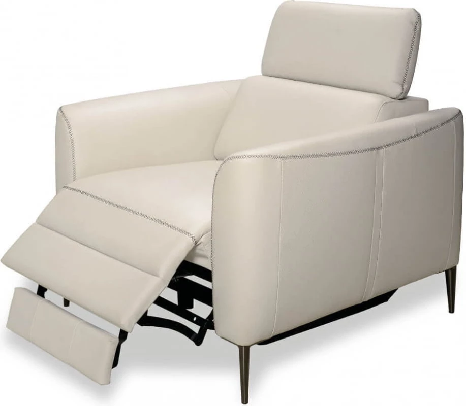 Elegantní kožené křeslo s elektricky výsuvným sedákem do obývacího pokoje Dianthus