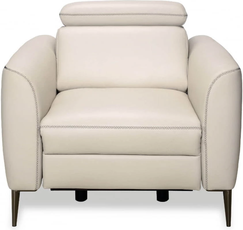 Elegantní kožené křeslo s elektricky výsuvným sedákem na baterky do obývacího pokoje Dianthus