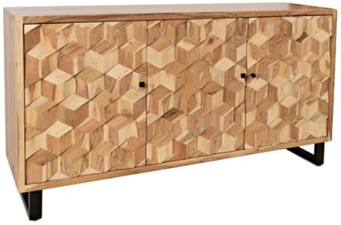 Dřevěná komoda s policemi do obývacího pokoje Avola 3D
