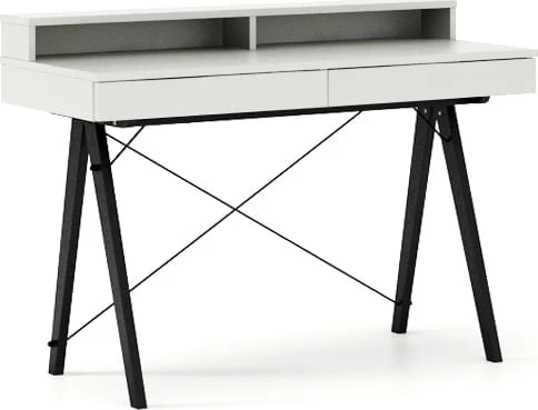 Psací stůl 100x60 Basic+ Horizontal s nástavbou Black/White