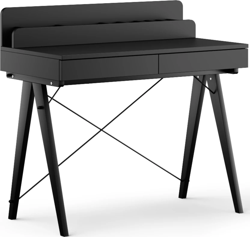 Psací stůl 100x50 Basic+ Vertical s nástavbou Black/White