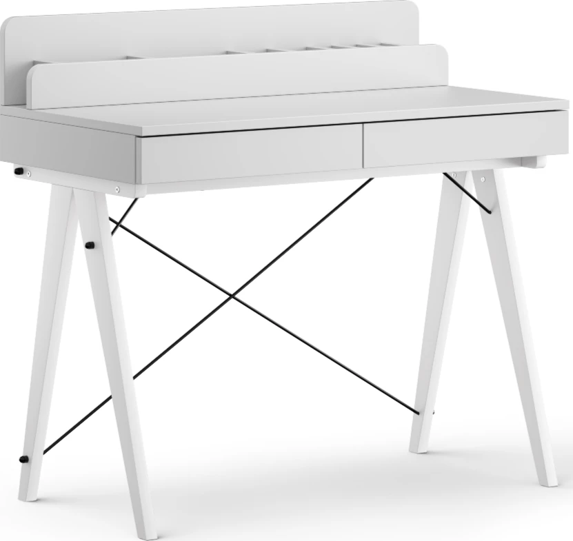 Psací stůl 100x50 Basic+ Vertical s nástavbou Black/White