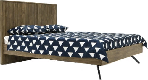 Dvoulůžková postel s vysokým čelem na kovových nožkách do ložnice Massa