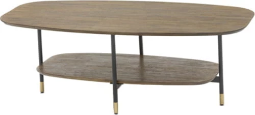 Praktický konferenční stolek s policí pod deskou stolu na kovových nožkách do obývacího pokoje Maze