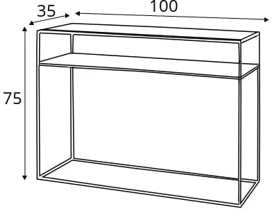 Konsola 100x35 cm Tensio 2 Floor Metal