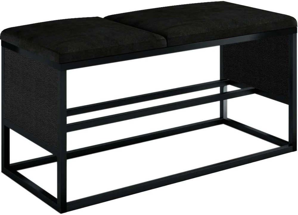 Tapicerowana szafka na buty do przedpokoju metalowa LOFT