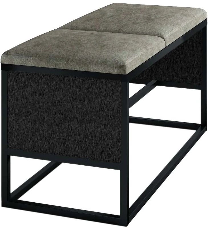 Tapicerowana szafka na buty do przedpokoju metalowa LOFT