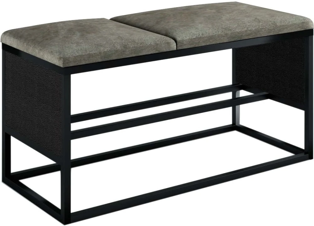 Tapicerowana szafka na buty do przedpokoju metalowa LOFT