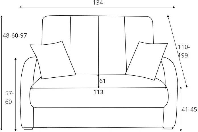 Sofa Poli z funkcją spania i pojemnikiem na pościel