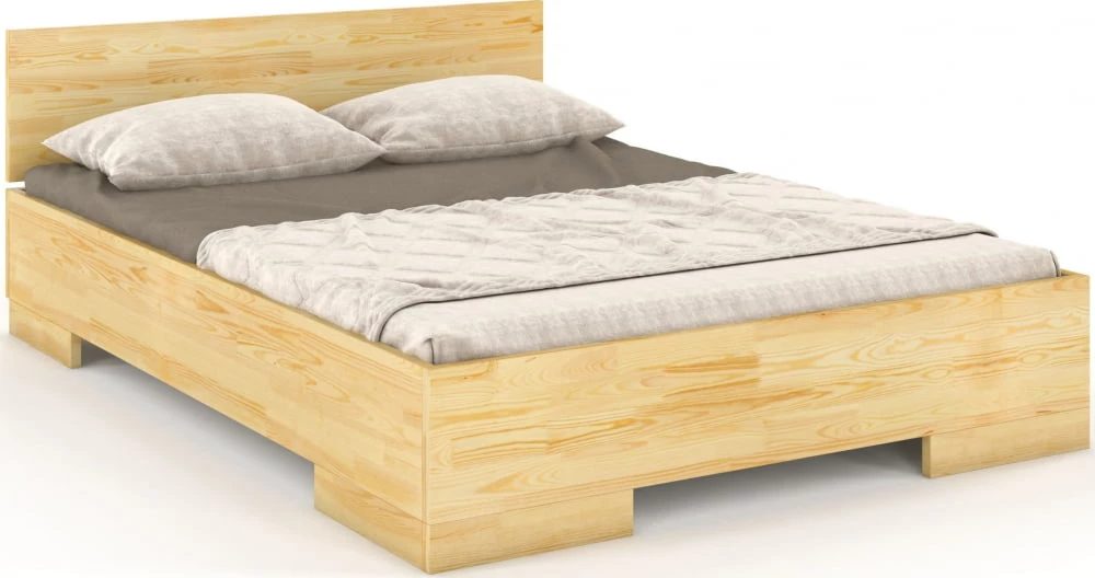 Łóżko drewniane sosnowe ze skrzynią na pościel do sypialni Spectrum 160 maxi 