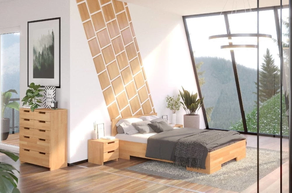 Łóżko drewniane bukowe do sypialni Spectrum 140 maxi
