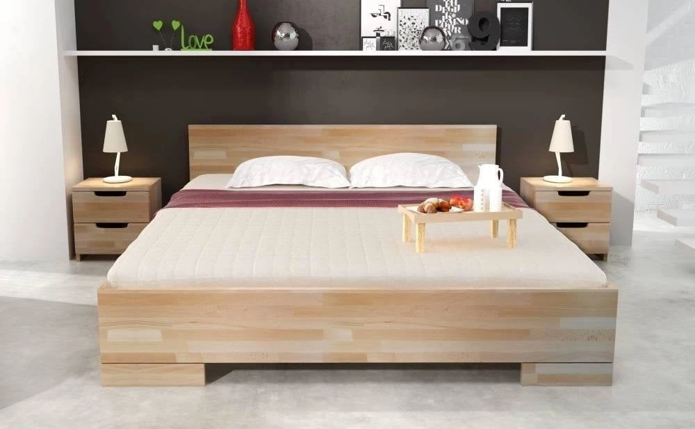 Łóżko drewniane bukowe do sypialni ze skrzynią na pościel Spectrum 140 maxi