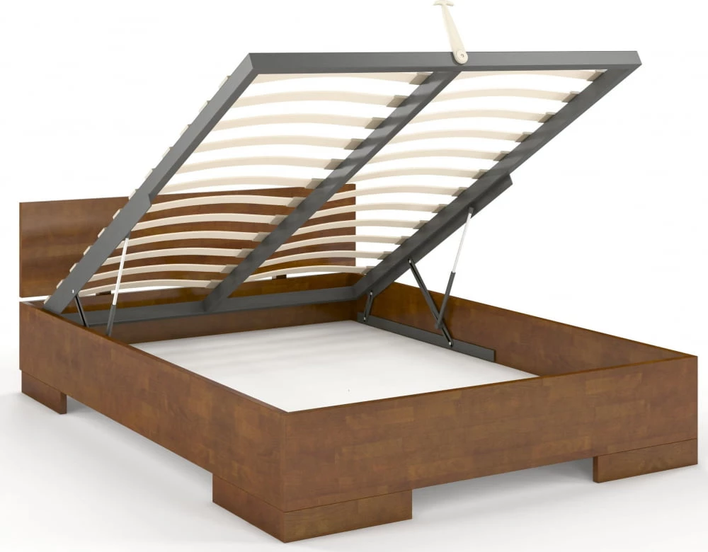 Łóżko drewniane bukowe do sypialni ze skrzynią na pościel Spectrum 160 maxi