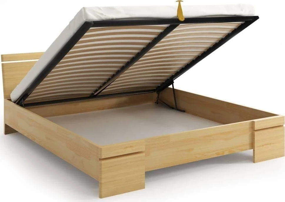 Łóżko drewniane sosnowe ze skrzynią na pościel do sypialni Sparta maxi & st 180