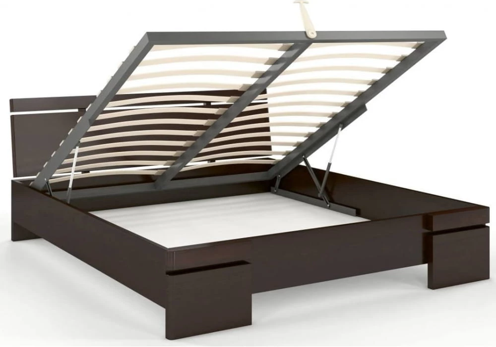 Łóżko drewniane sosnowe ze skrzynią na pościel do sypialni Sparta maxi & st 200