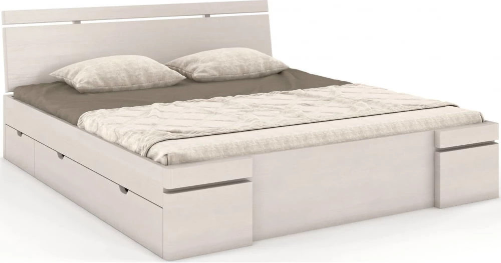 Łóżko drewniane sosnowe z szufladami do sypialni Sparta maxi & dr 140