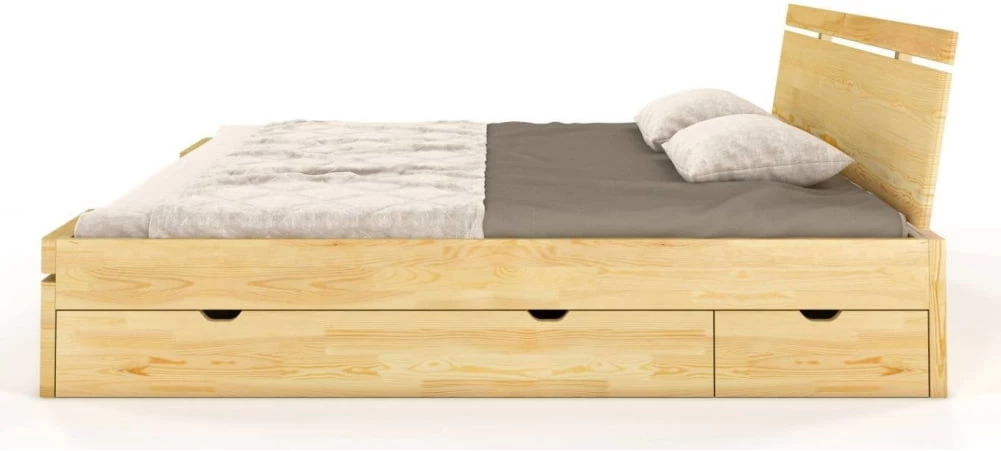 Łóżko drewniane sosnowe z szufladami do sypialni Sparta maxi & dr 160