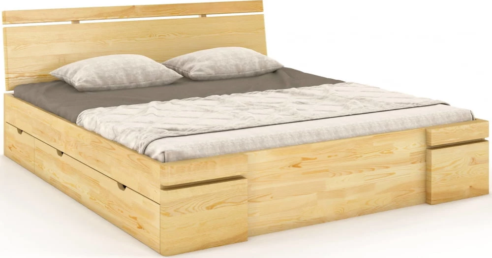 Łóżko drewniane sosnowe z szufladami do sypialni Sparta maxi & dr 160