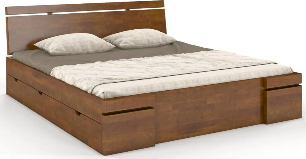 Łóżko drewniane bukowe z szufladami do sypialni Sparta maxi & dr 180