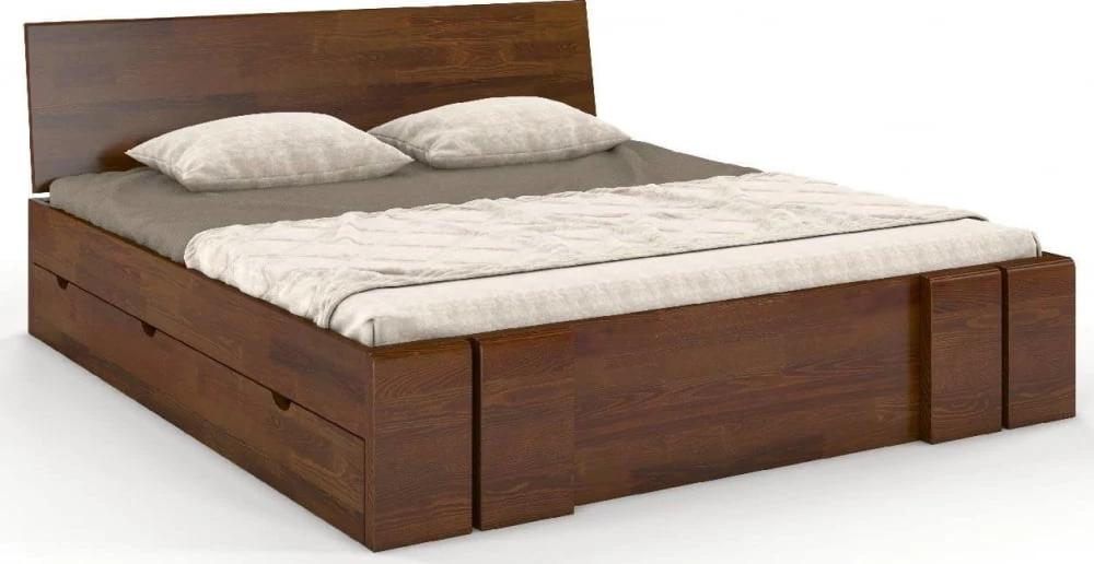 Dřevěná postel borovicová 140 se zásuvkami do ložnice Vestre maxi & dr