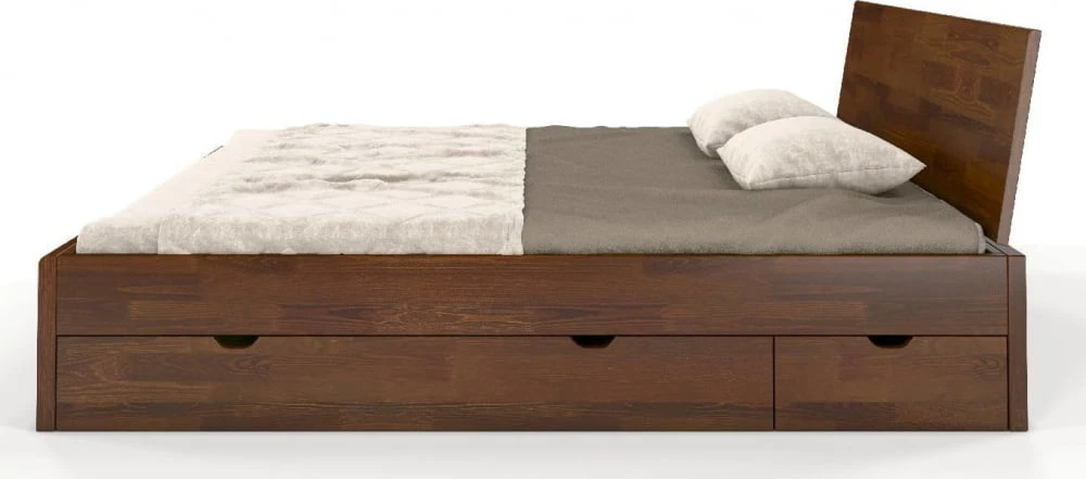 Dřevěná postel borovicová 160 se zásuvkami do ložnice Vestre maxi & dr
