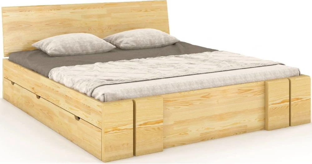 Dřevěná postel borovicová 160 se zásuvkami do ložnice Vestre maxi & dr