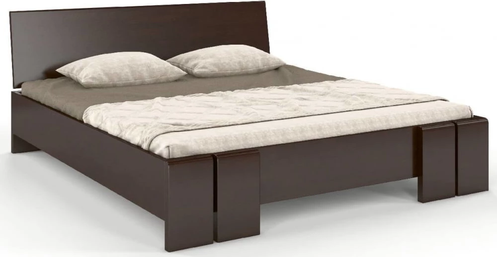 Łóżko drewniane bukowe ze skrzynią na pościel do sypialni Vestre maxi & st 160