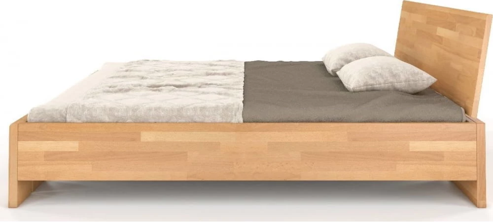 Łóżko drewniane bukowe ze skrzynią na pościel do sypialni Vestre maxi & st 180