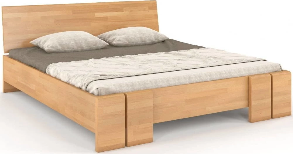 Łóżko drewniane bukowe ze skrzynią na pościel do sypialni Vestre maxi & st 200