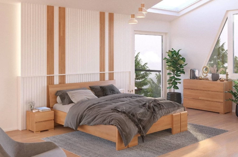 Dřevěná postel buková 160 do ložnice Vestre maxi & long