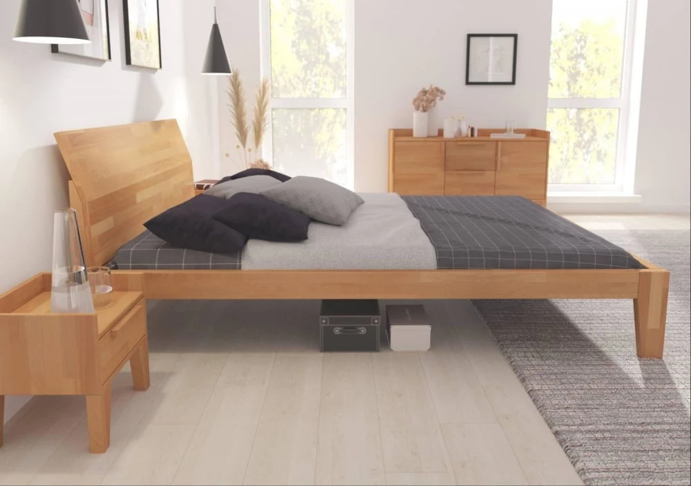 Łóżko 140 drewniane bukowe do sypialni Agava