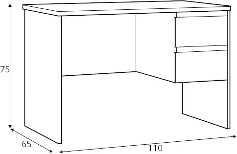 Prostorný psací stůl, hloubka 65 cm, se zásuvkami Fribo