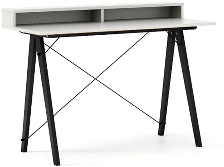 Psací stůl 100x50 Slim+ Horizontal Black / White s nástavbou