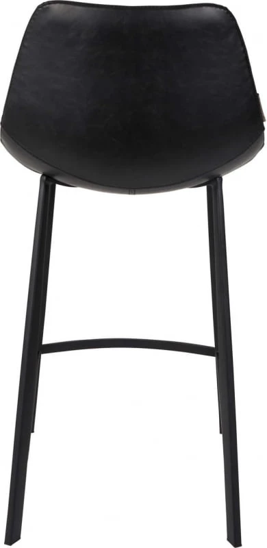 Krzesło barowe niskie Franky vintage czarny