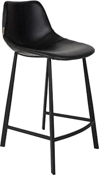 Krzesło barowe niskie Franky vintage czarny