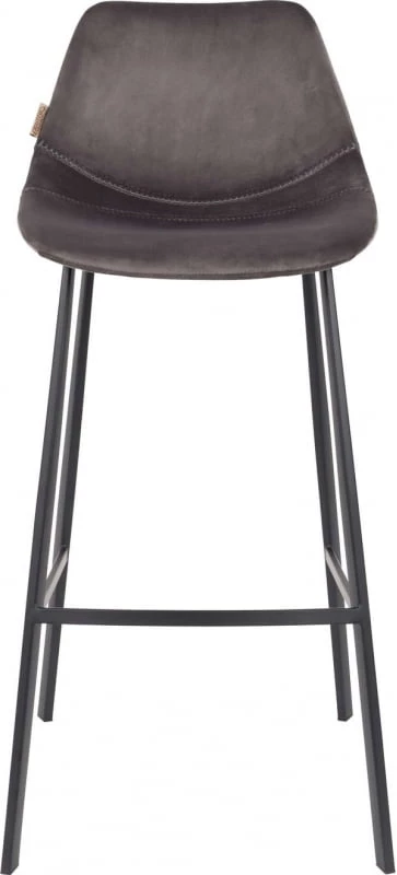 Krzesło barowe Franky aksamit szary