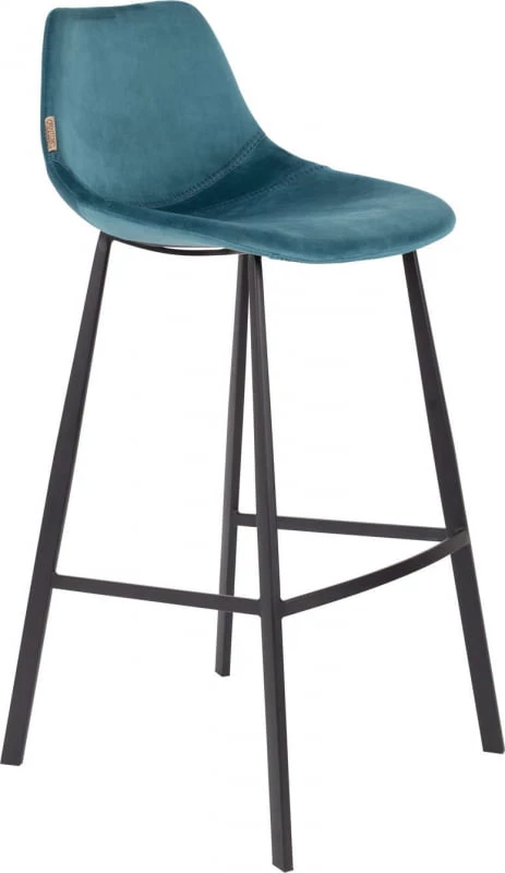 Krzesło barowe Franky aksamit niebieski