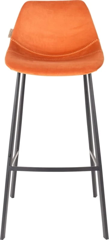 Krzesło barowe Franky aksamit pomarańczowy