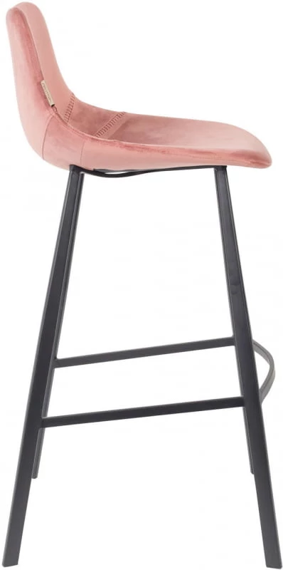 Krzesło barowe Franky aksamit różowy