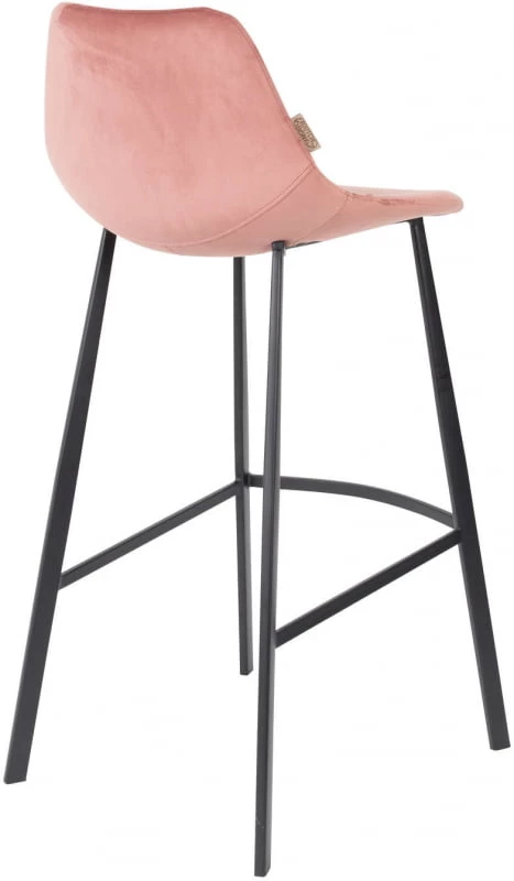 Krzesło barowe Franky aksamit różowy